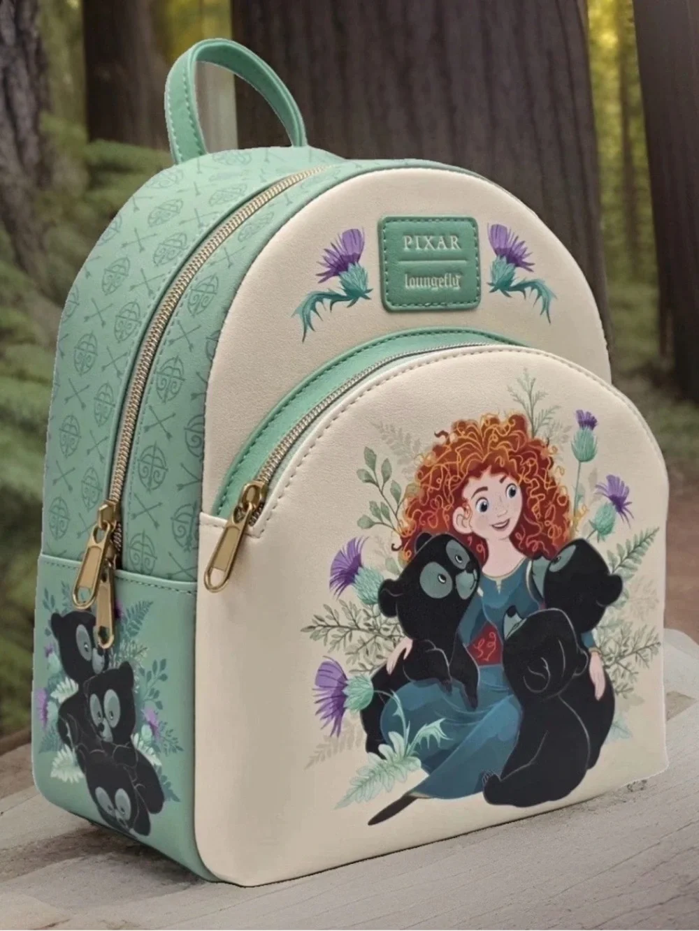 NEW w Tags Loungefly Disney / Pixar BRAVE - MERIDA & 3 Bears / Brothers Backpack